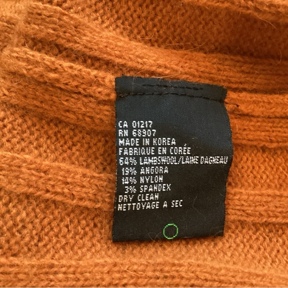 Lambs wool, angora, Turtleneck Sweater, burnt orange, large fitted, vintage - Picture 3 of 12